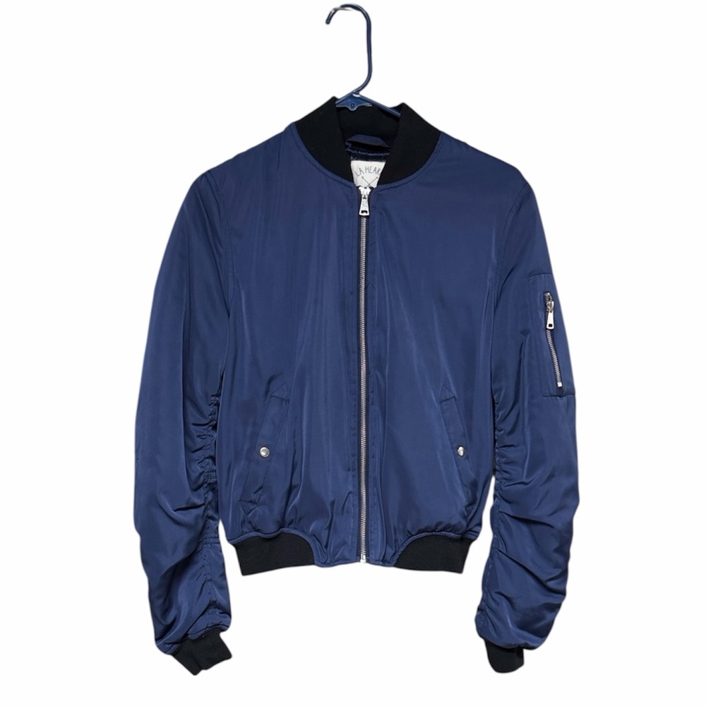 L.A hearts Deep Blue Bomber Jacket zipper front size small